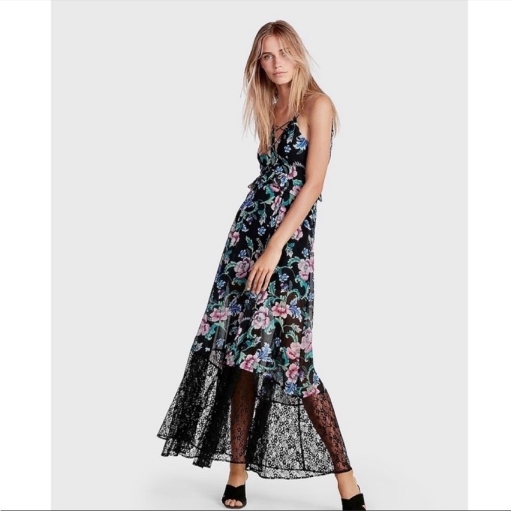Express Floral Lace Maxi Dress